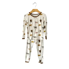 Kyte / White x farm animals pajama set / 3T