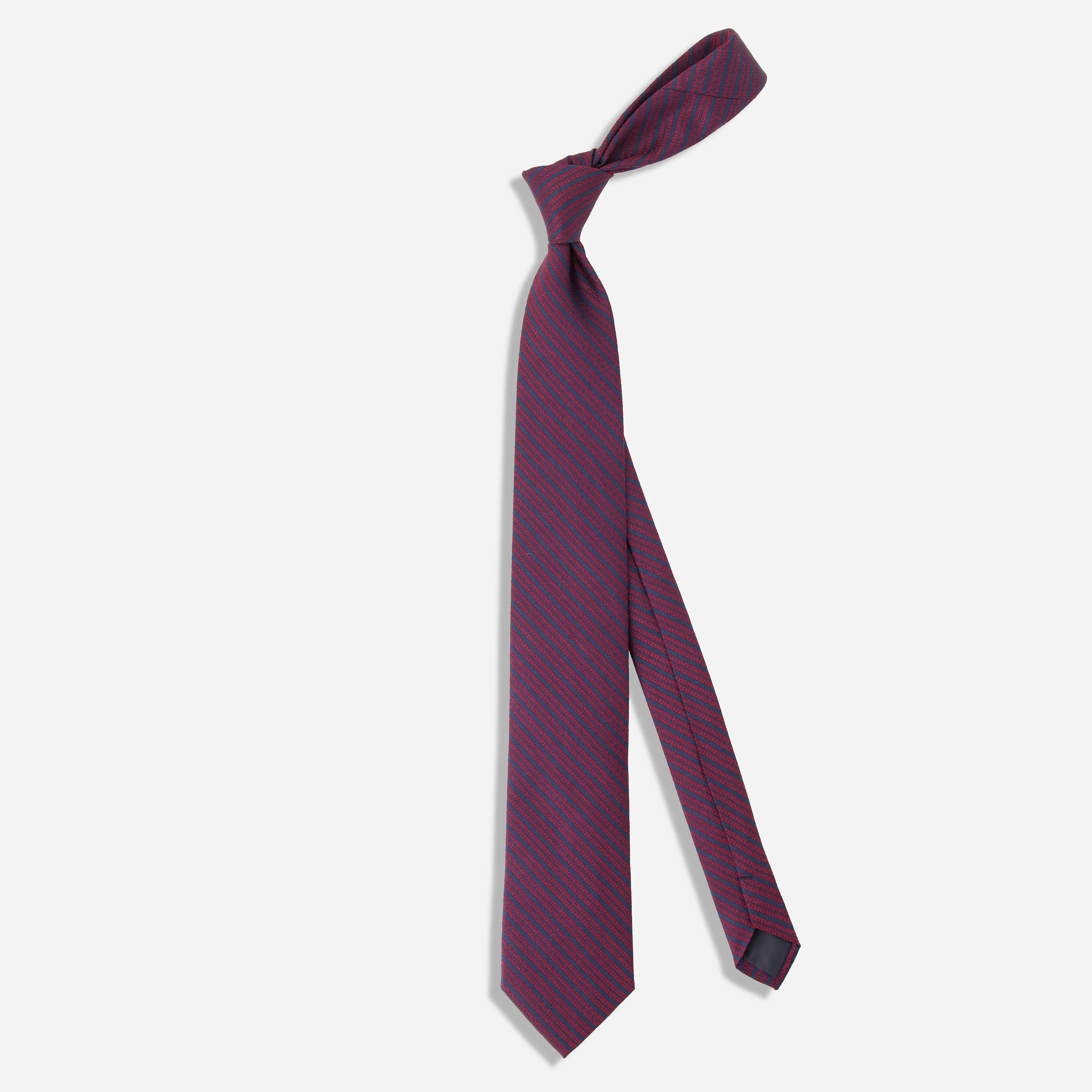 Ladder Stripe Wine Tie