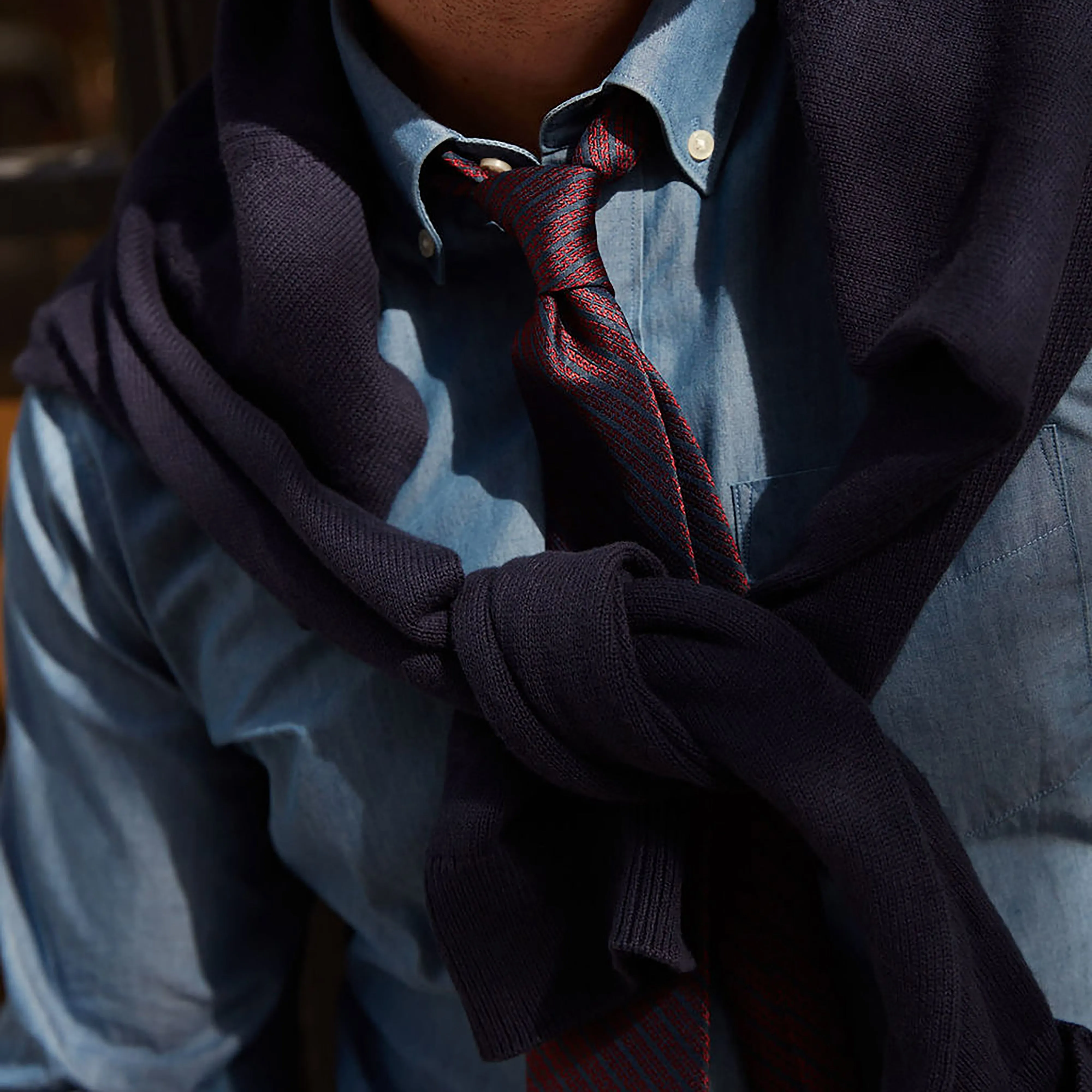 Ladder Stripe Wine Tie