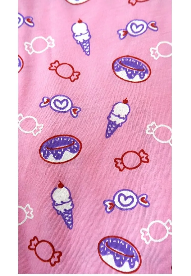 Landmark Pajama Pants Unicorn Pretty and Donut Candy - Dark Peach/Pink