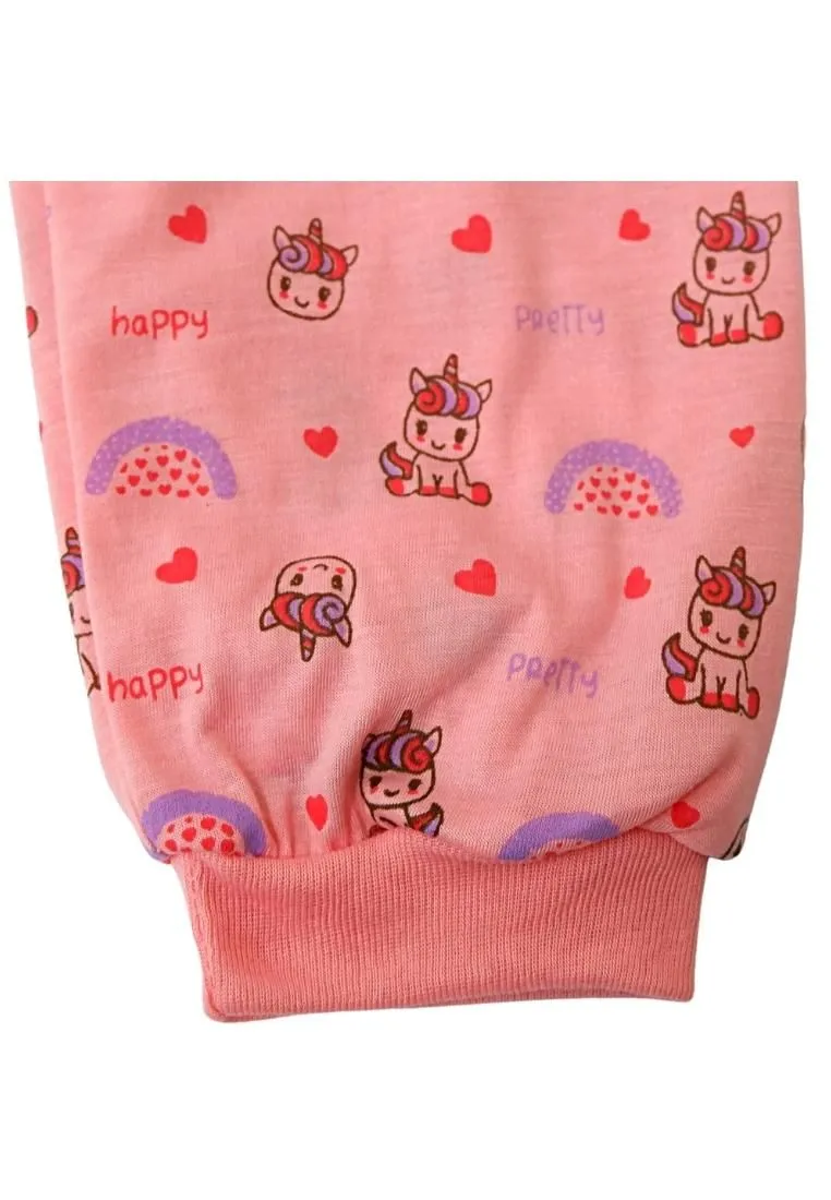 Landmark Pajama Pants Unicorn Pretty and Donut Candy - Dark Peach/Pink