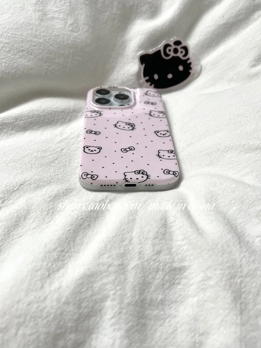 Love pink small fresh kt cat mobile phone case