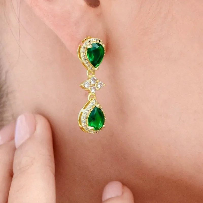 Luxurious Emerald Green Jewelry Set