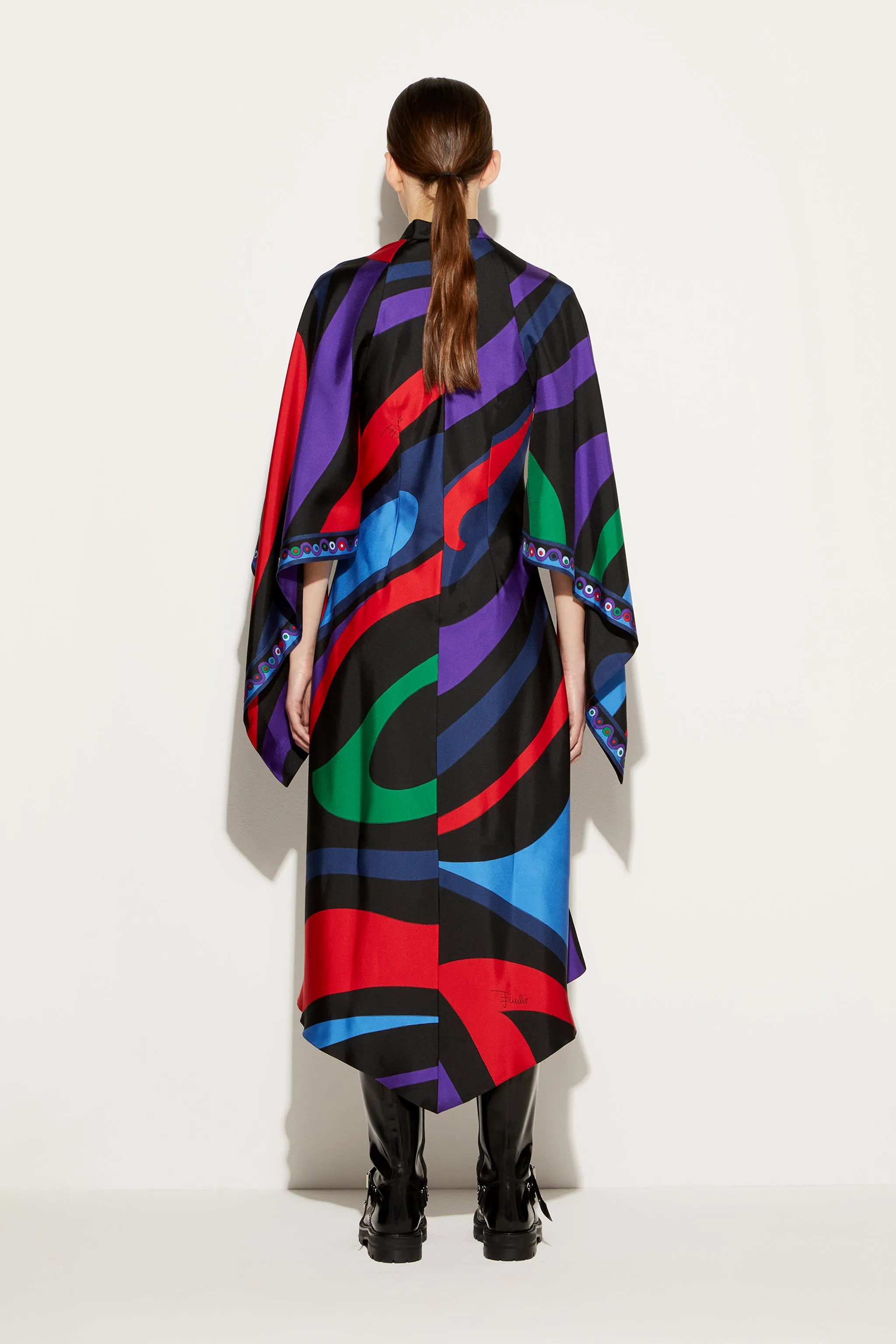 Marmo-Print Silk-Twill Kaftan