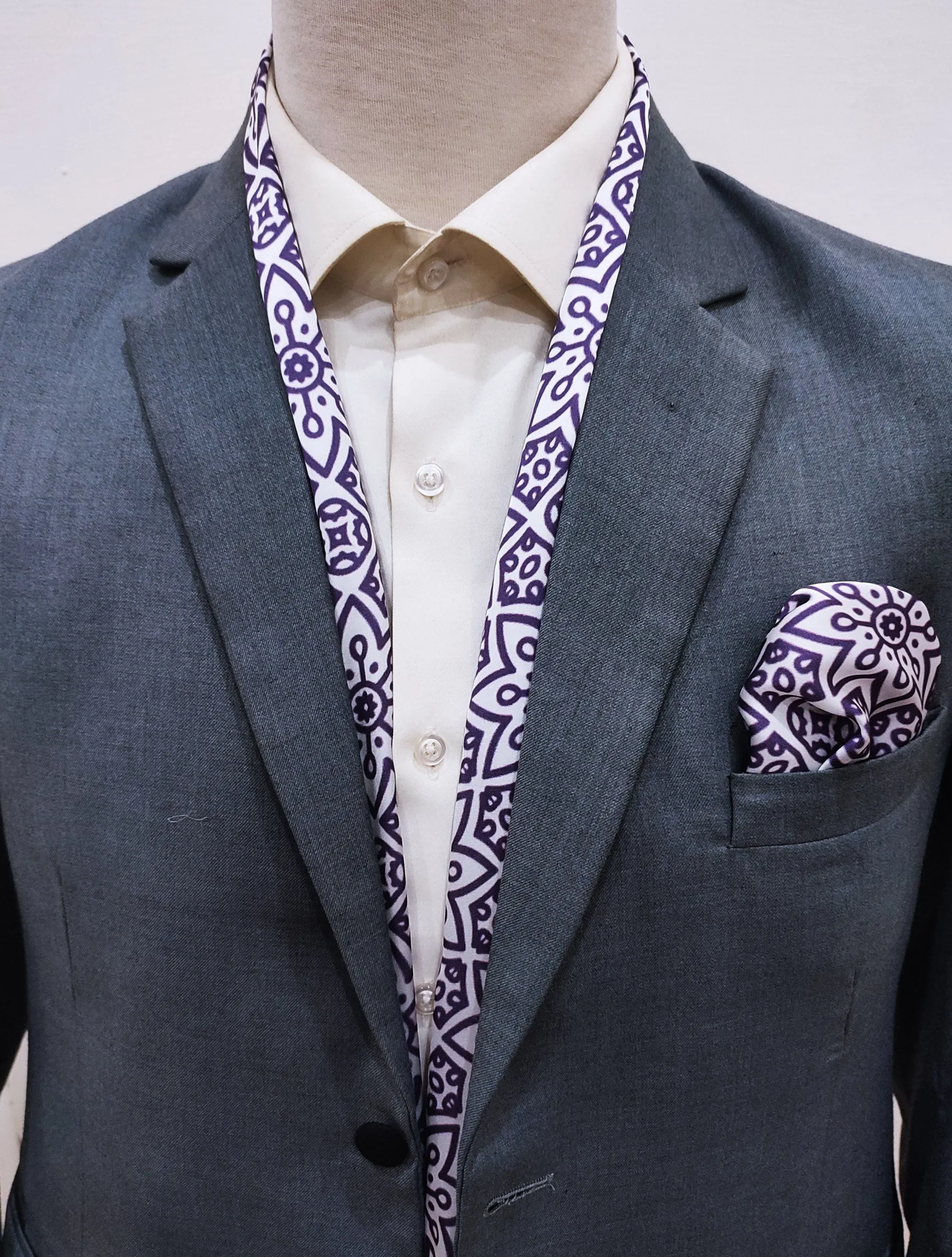 Midnight magenta - Silk Men Scarf And Pocket Square set