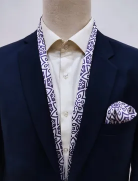 Midnight magenta - Silk Men Scarf And Pocket Square set