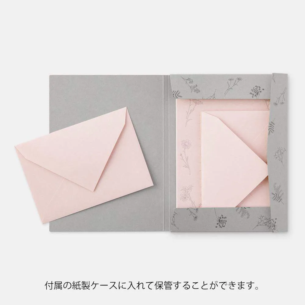 Midori Letter Set 314 Flower Color Washi Paper - Pink