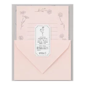 Midori Letter Set 314 Flower Color Washi Paper - Pink