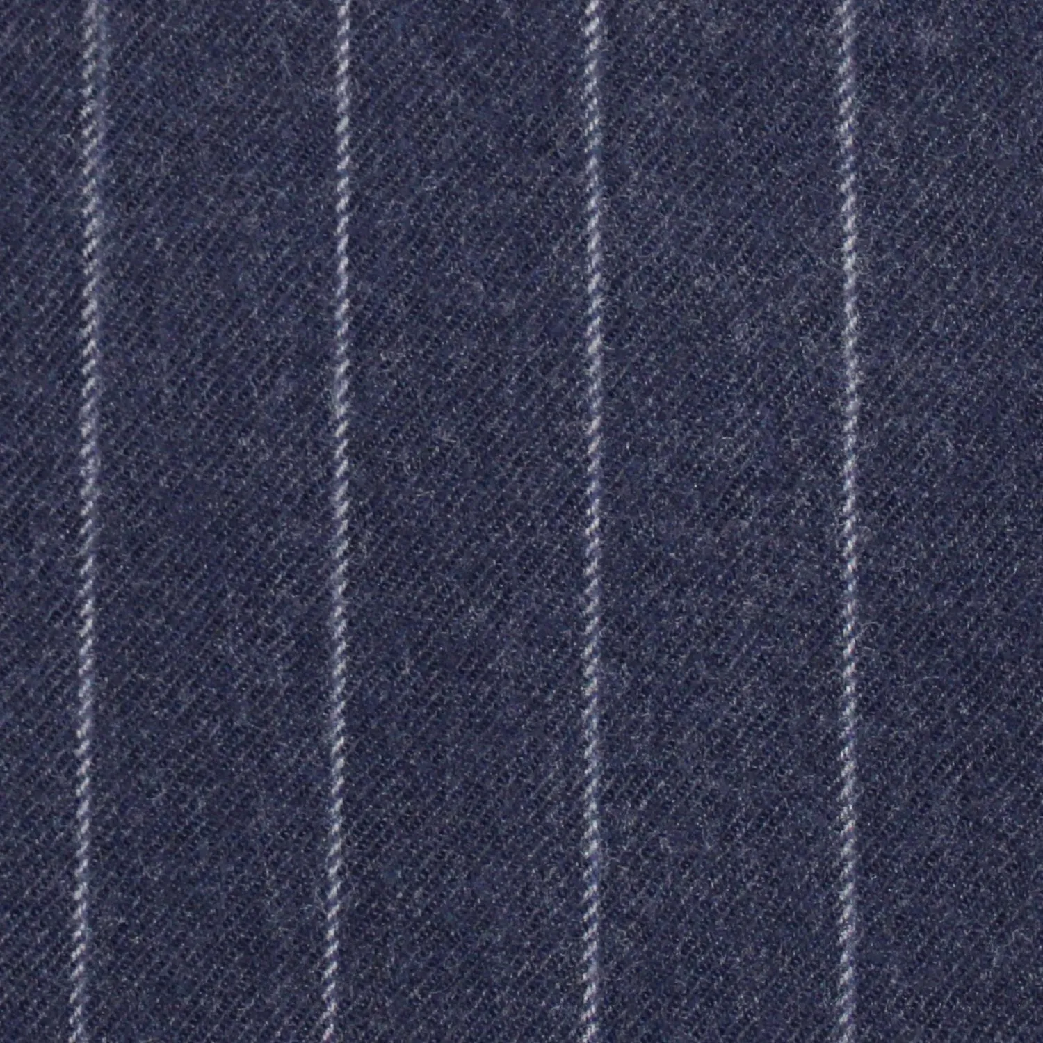 Navy Chalk Stripe 100% Merino Flannel Suiting