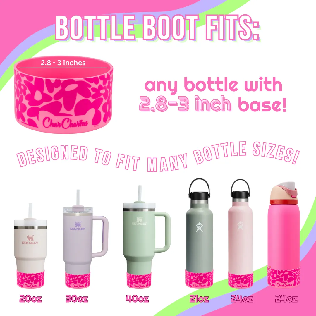 Pink Flower Bottle Boot