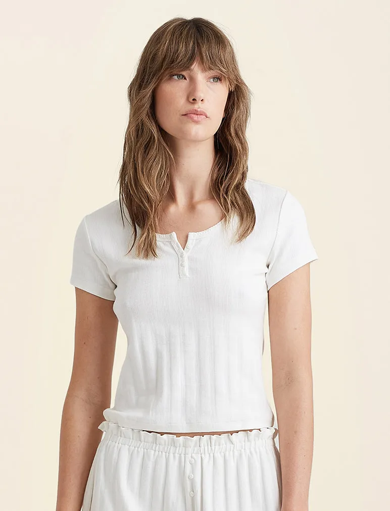 Pippa Pointelle Short Sleeve Tee