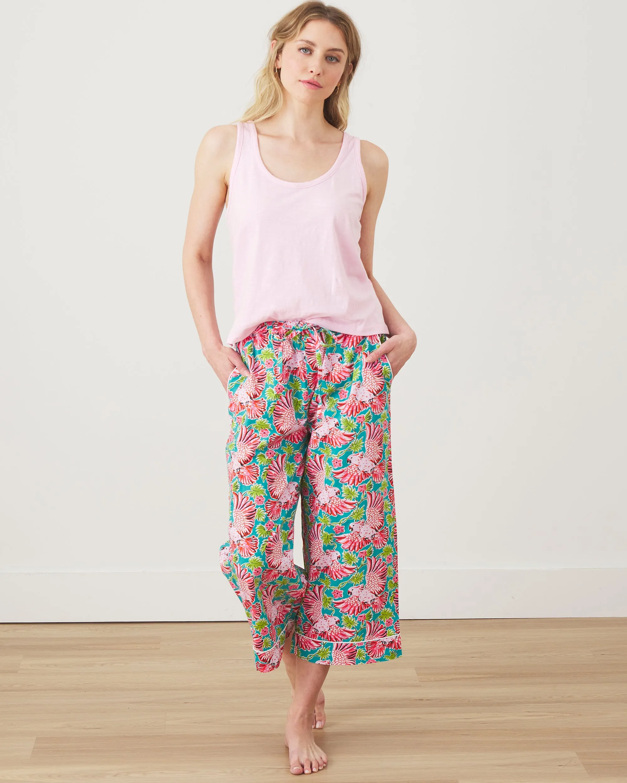 Playful Parrots - Cropped PJ Pants - Tropical