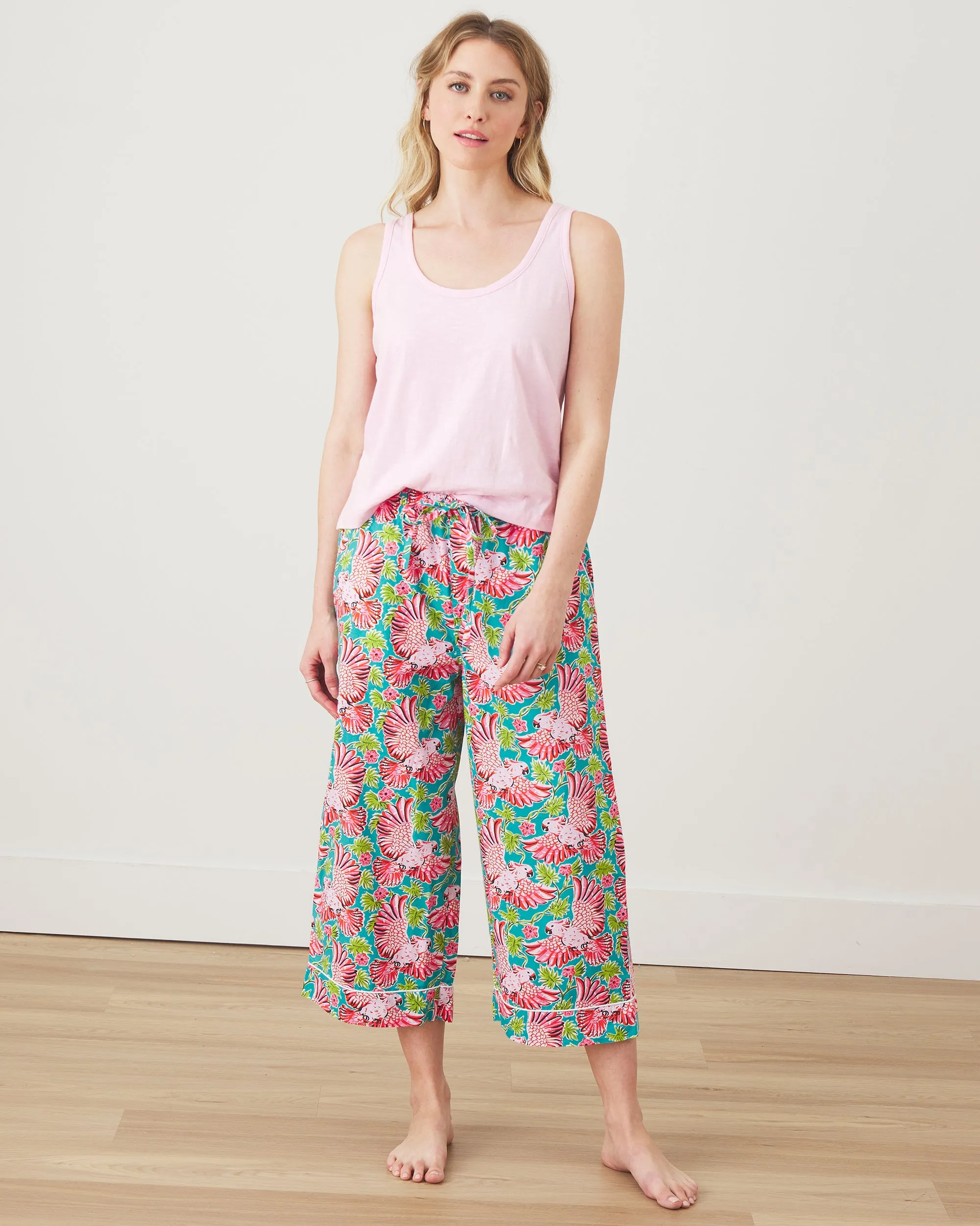 Playful Parrots - Cropped PJ Pants - Tropical