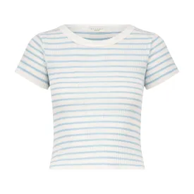 Polkadot BABY CROP TEE SS Blue Wide Harbor Rib Stripe