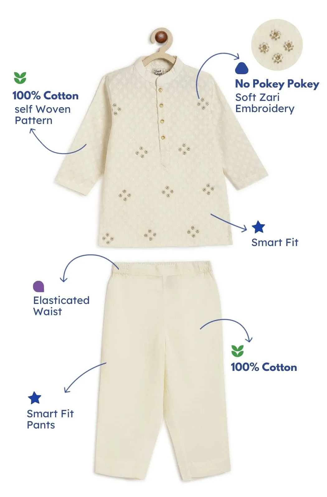 Pre-Order:  Boys Classic Zari Kurta Pyjama Set