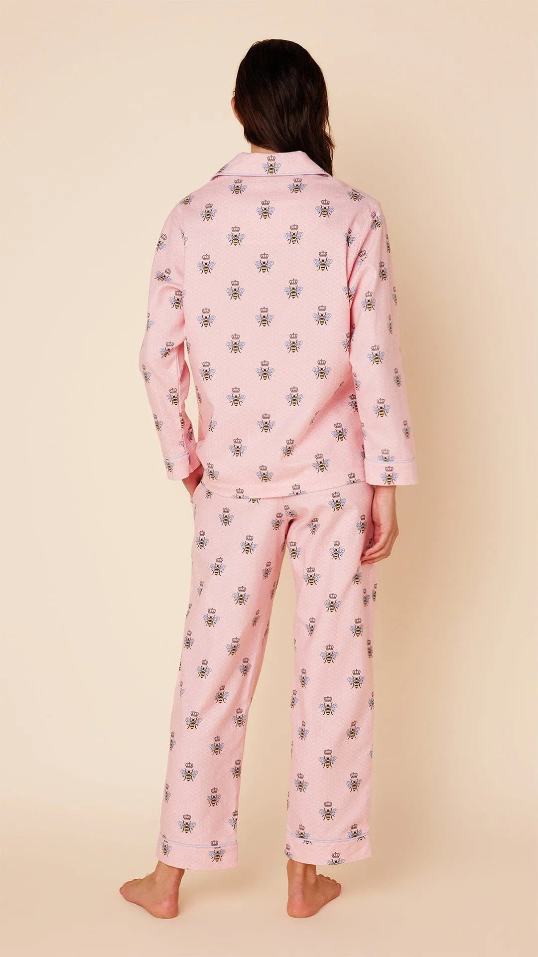 Queen Bee Flannel Pajama - Pink