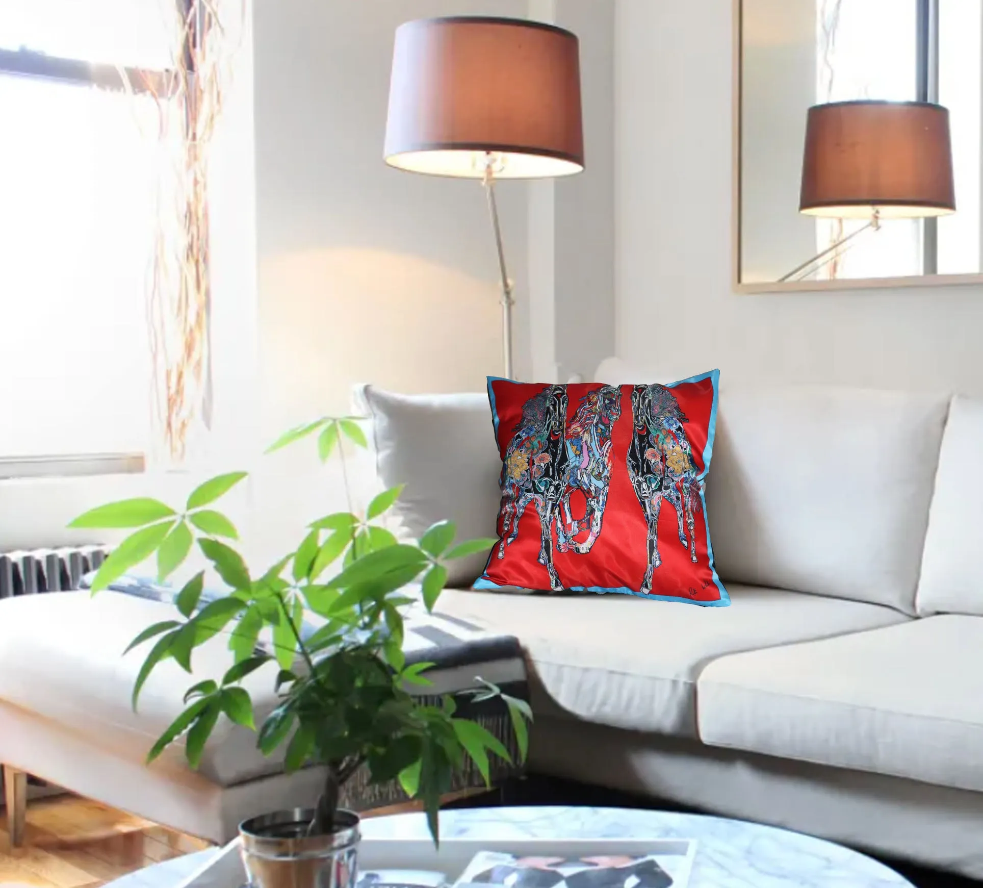 Red Gallop Cushion