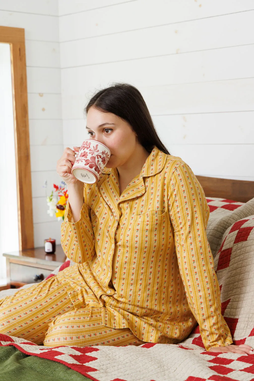 Rose Stripe Pajama Set