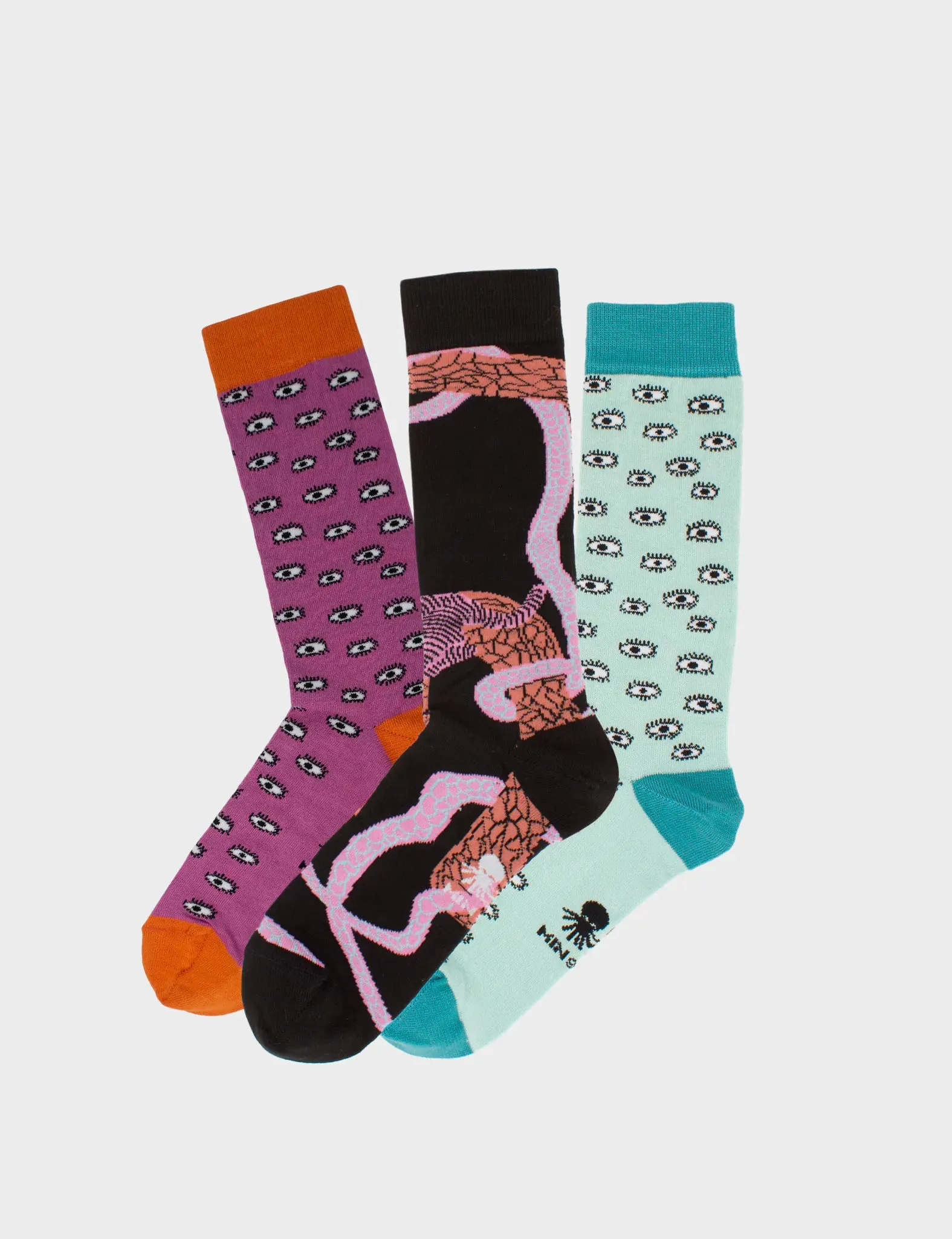 Set of 3 Socks - All Over Eyes and Tangle Rumble