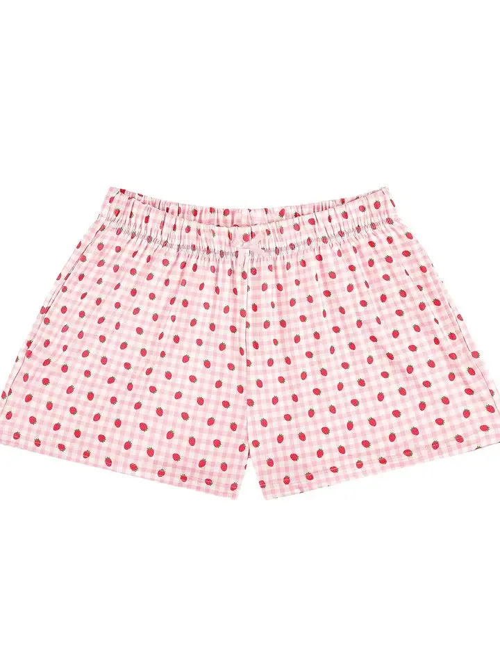 STRAWBERRY PAJAMA SHORTS