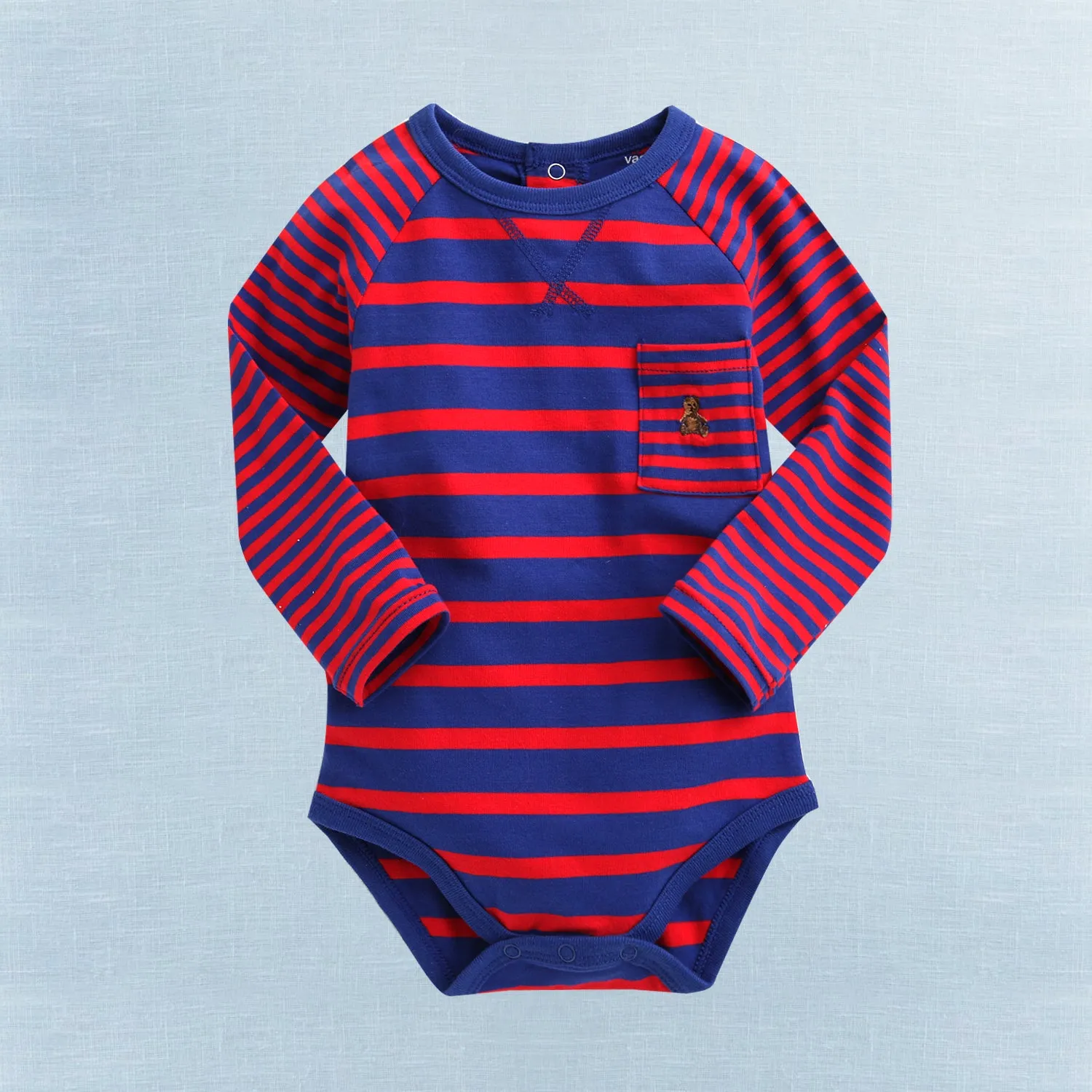 Stripe Bodysuit 3 pack (BlueGrey/YellowGrey/RedBlue)