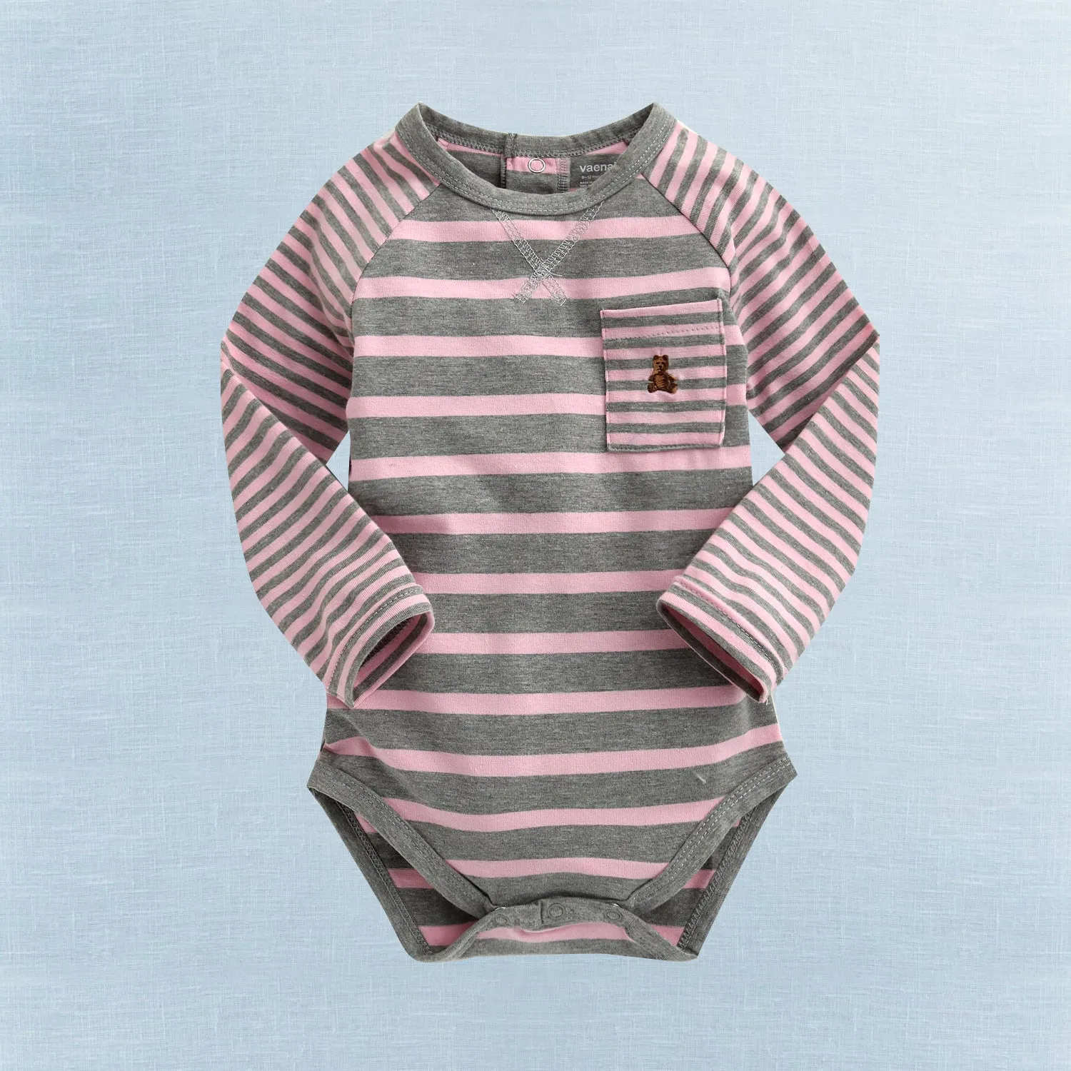 Stripe Bodysuit 3 pack (PinkGrey/YellowGrey/PinkBlue)