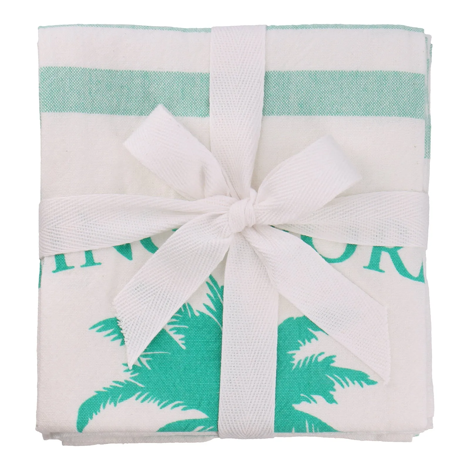 The original palm tree tea towel  - set of 2 in aqua