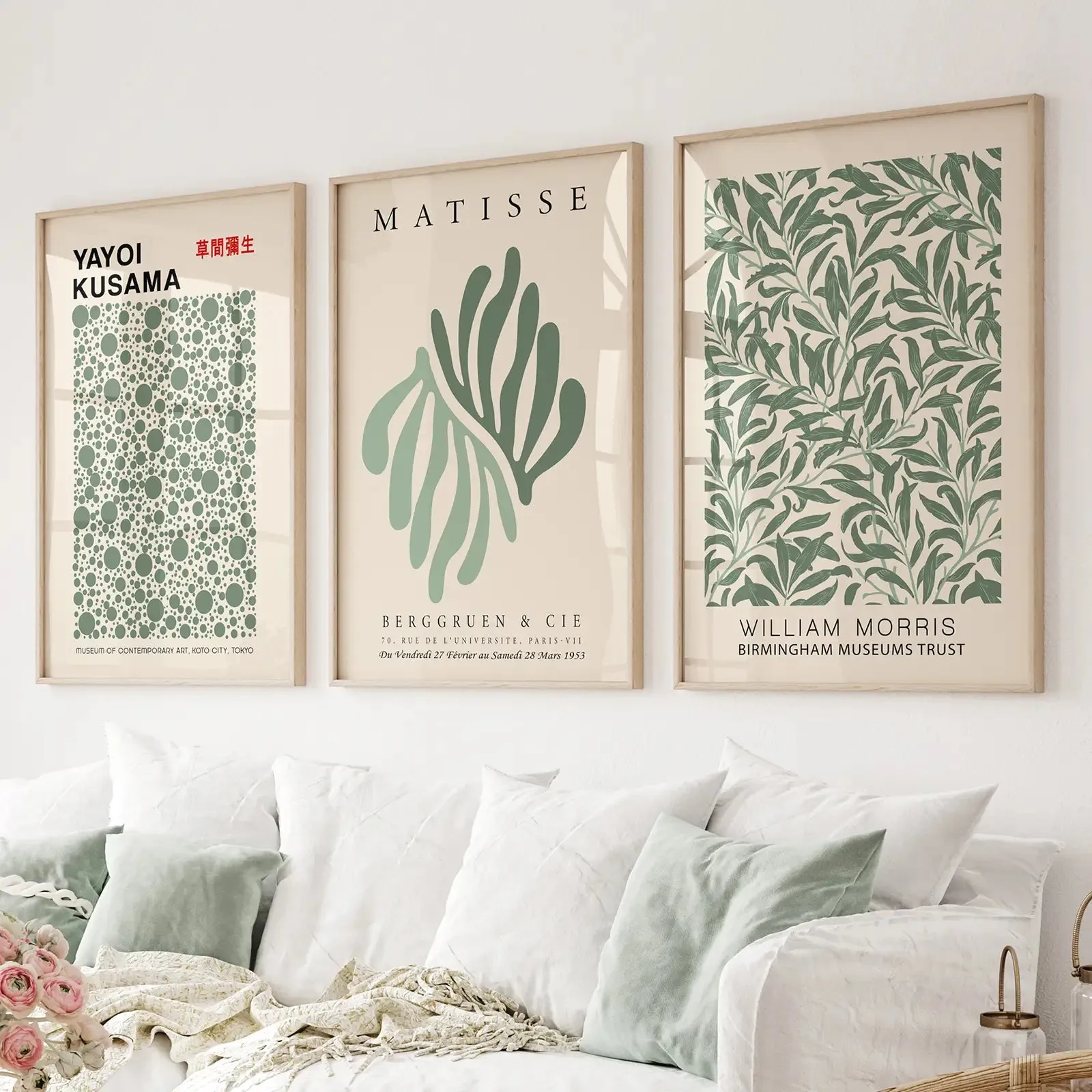 William Morris Sage Green Botanical Poster Set