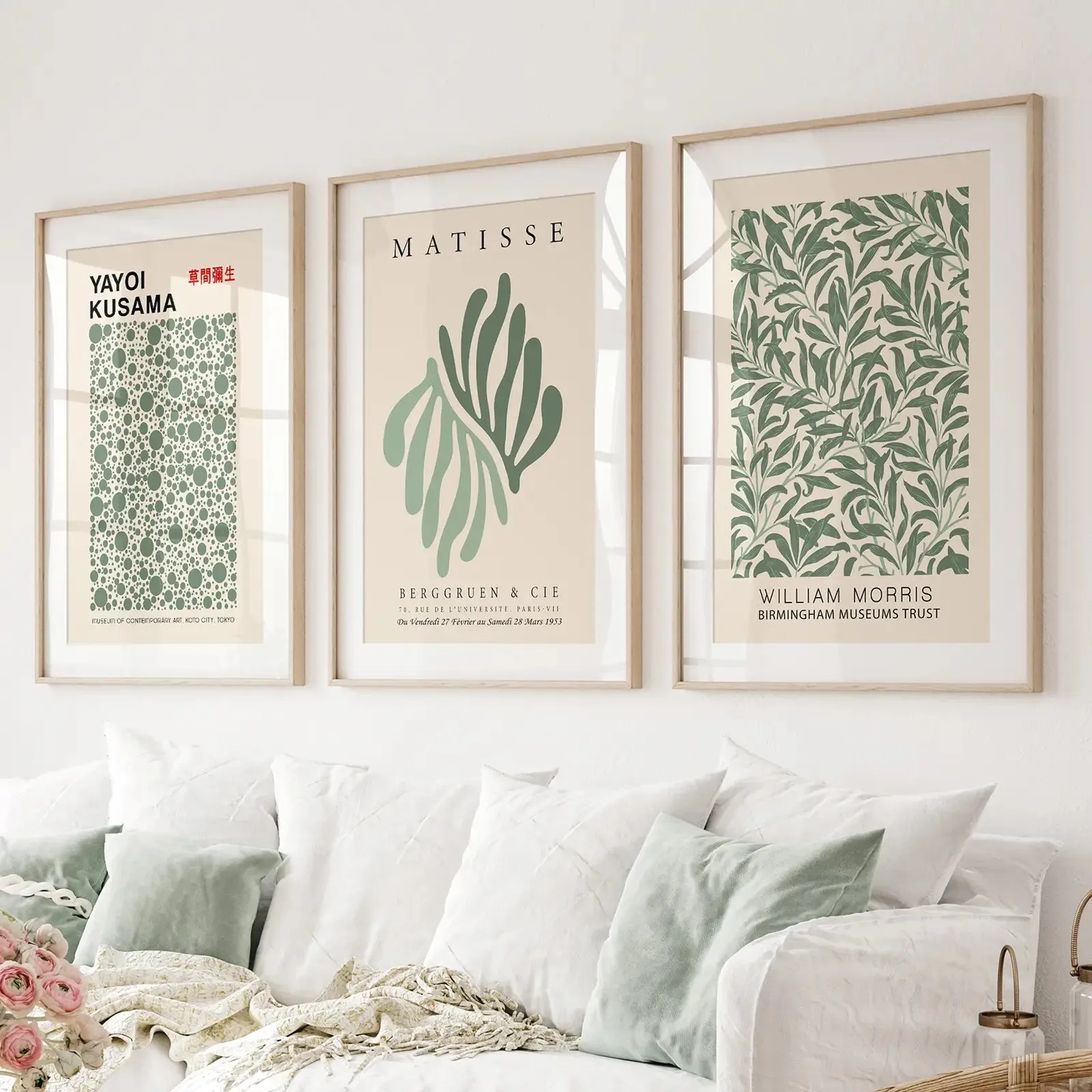 William Morris Sage Green Botanical Poster Set