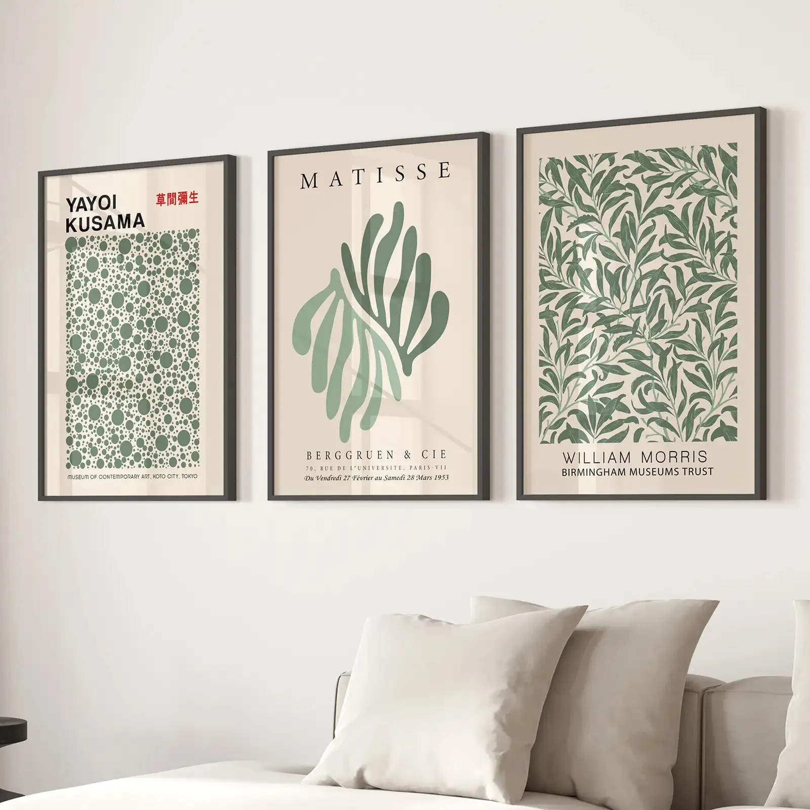 William Morris Sage Green Botanical Poster Set