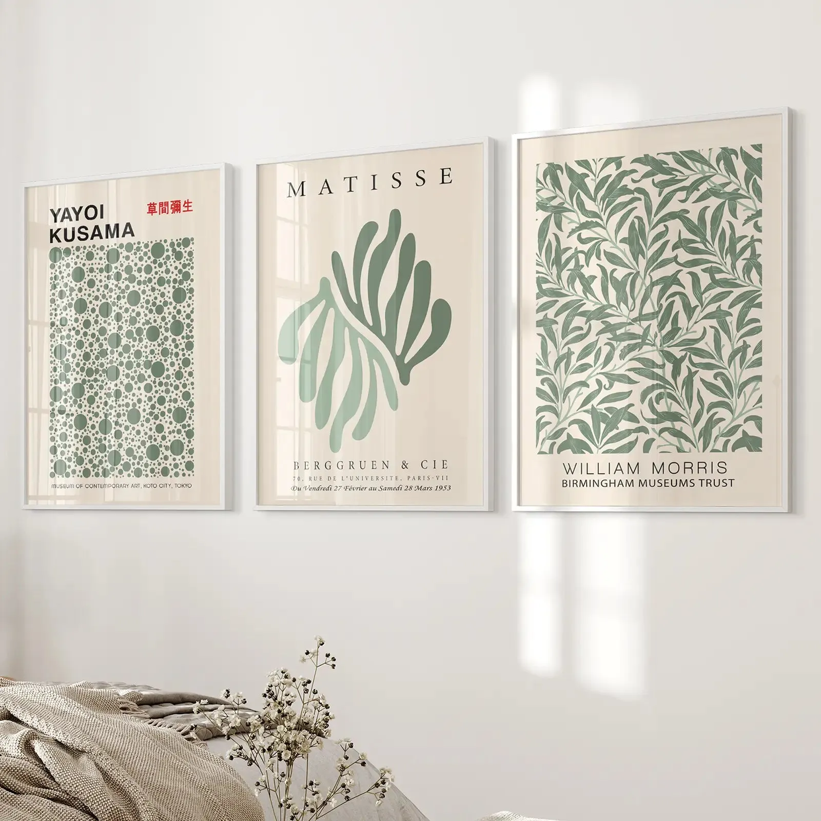 William Morris Sage Green Botanical Poster Set