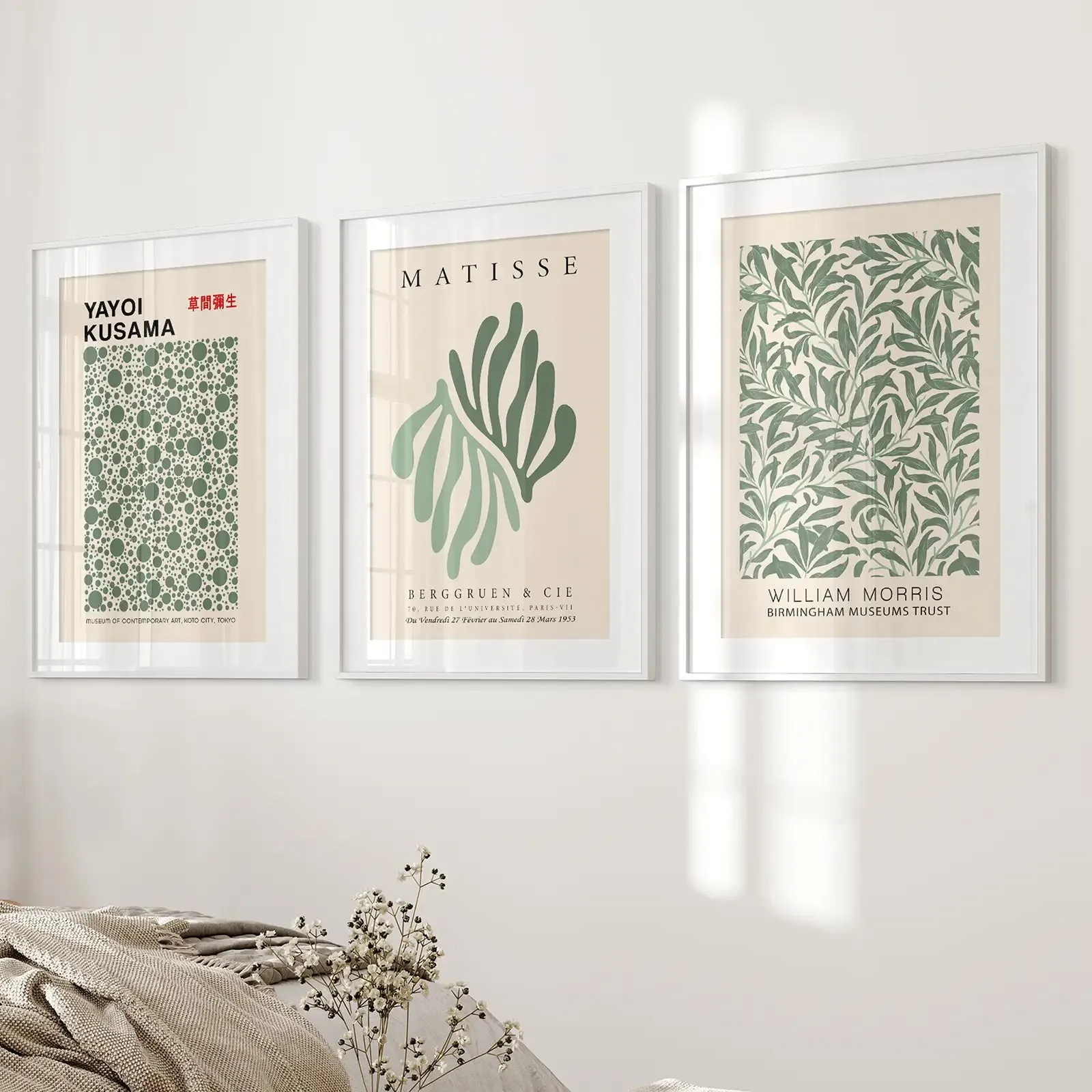 William Morris Sage Green Botanical Poster Set