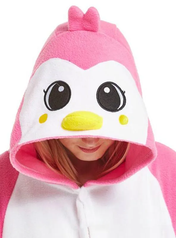 WOMEN SLEEPWEAR PINK PENGUIN PAJAMA WINTER