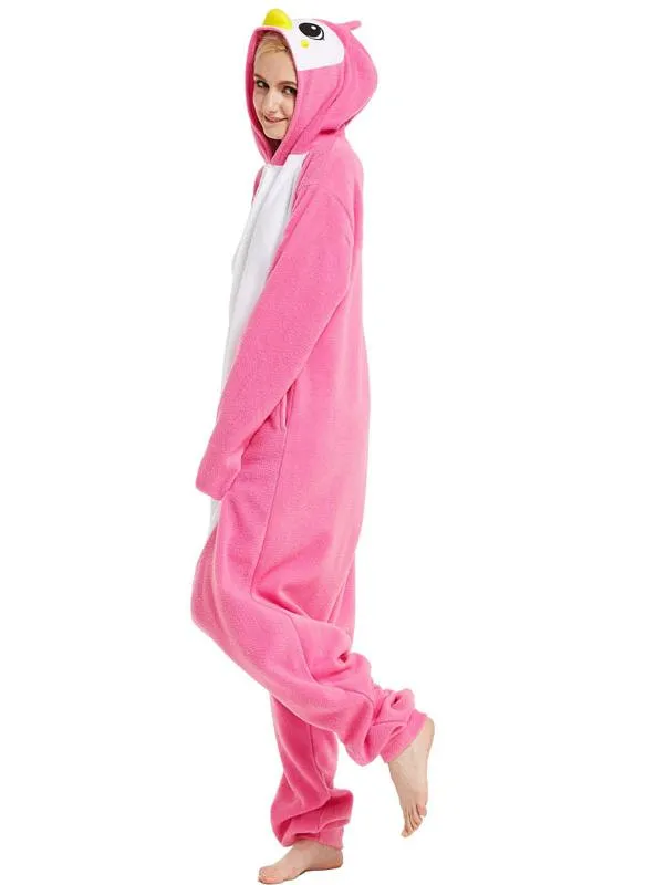 WOMEN SLEEPWEAR PINK PENGUIN PAJAMA WINTER