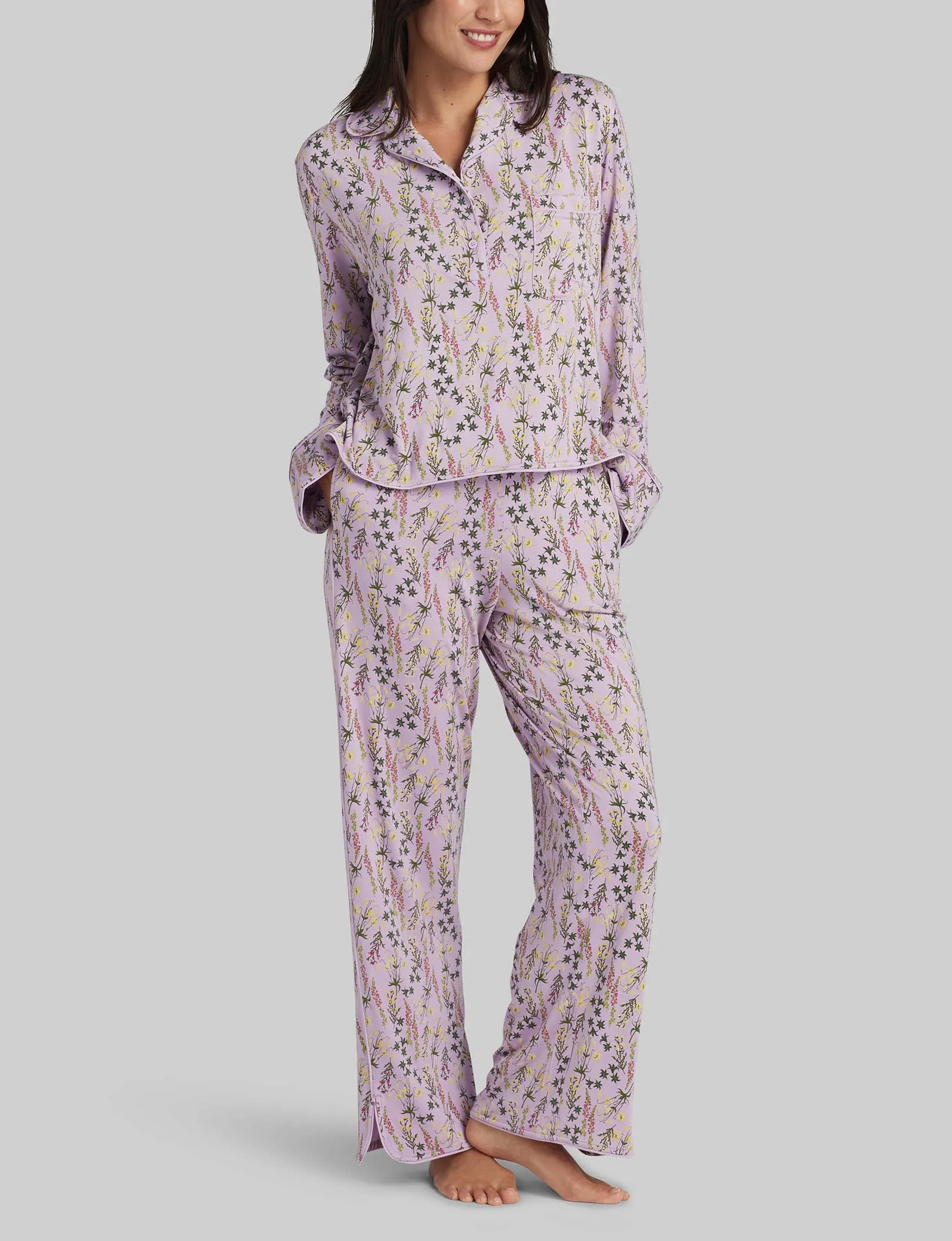 Women's Downtime Pullover Long Sleeve Pajama Top & Pant Set