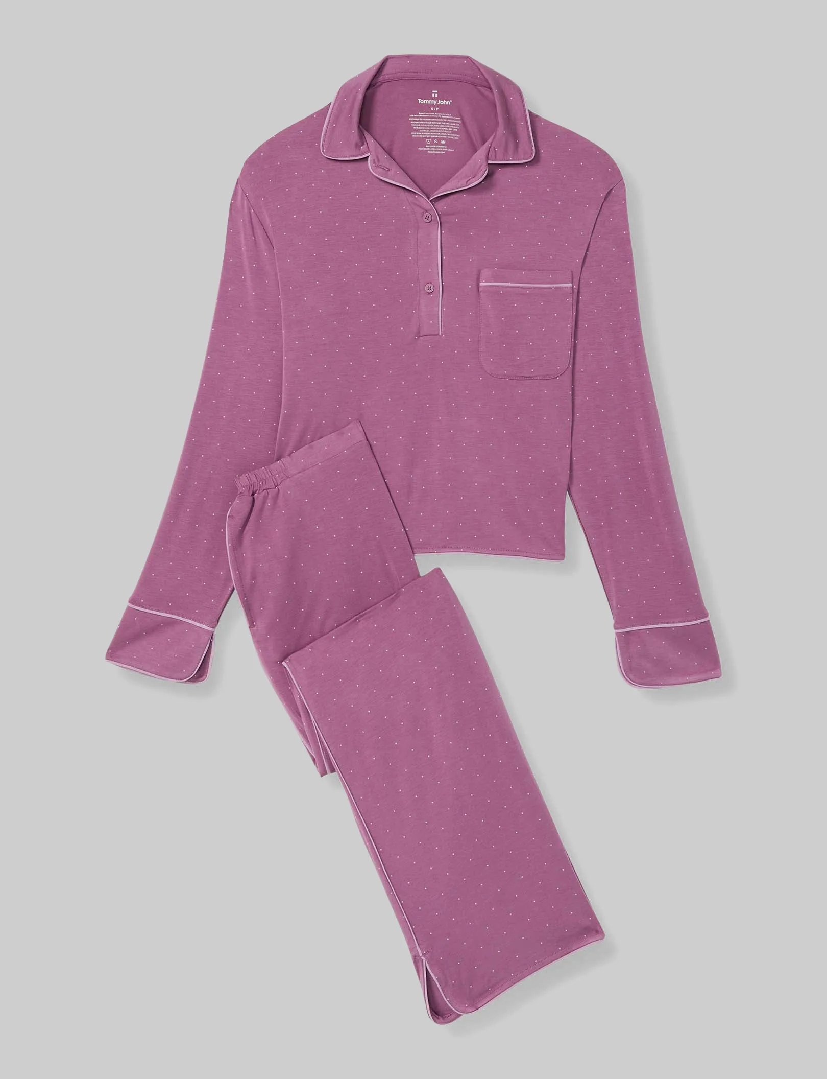 Women's Downtime Pullover Long Sleeve Pajama Top & Pant Set