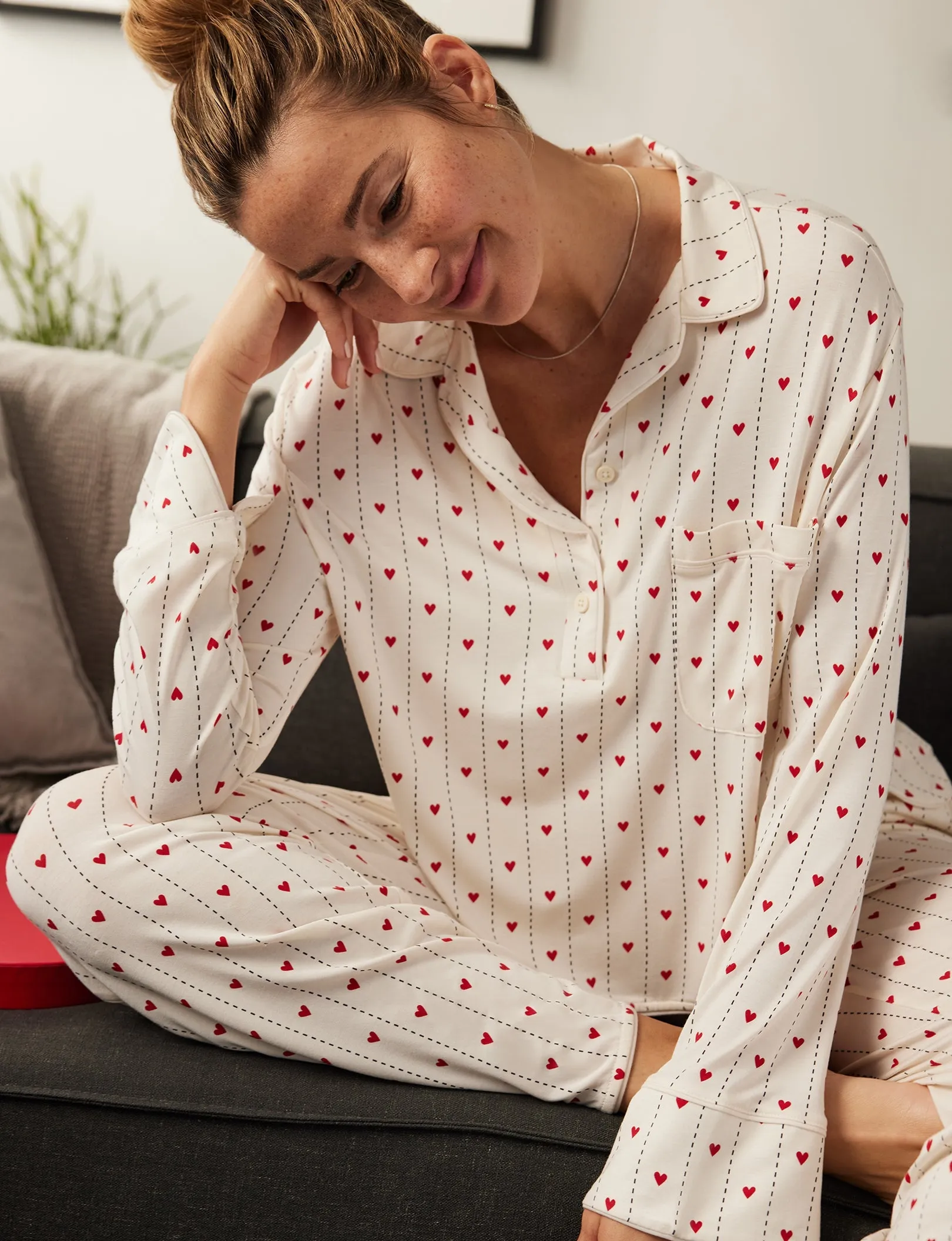 Women's Downtime Pullover Long Sleeve Pajama Top & Pant Set