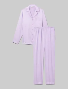 Women's Silk Long Sleeve Pajama Top & Pant Set